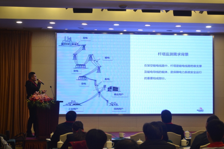 佰马科技出席输配电年会并发表杆塔安全监测演讲